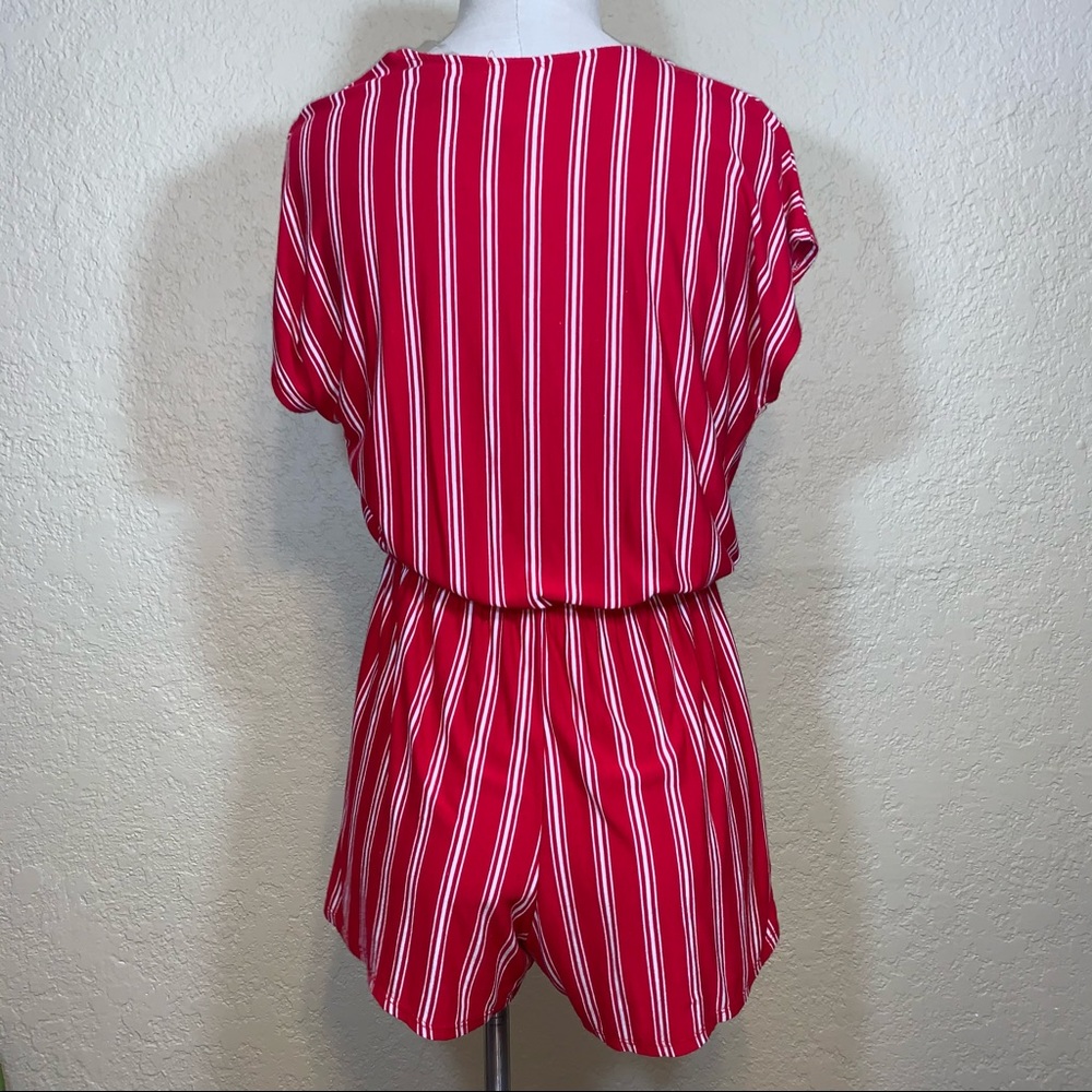Red Striped Romper - Picture 6 of 7